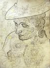 Эскиз к картине «Лаура» (первый орнаментальный рисунок). Бумага, графитный карандаш. 30,5х21,5см, 1996 г.с.