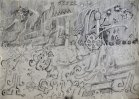Ассоциативный рисунок к музыке альбома группы Пинк Флойд «Амагамма». Бумага, графитный карандаш. 14х20,5см, 1996г.с.