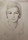 Portrait sketch \"Poet-writer Svetlana Klyga\", paper, graphite pencil, 29.7x21 cm, 2022.