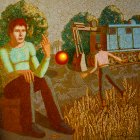 \"Strugatsky brothers\" Roadside picnic \", 114x117 cm, oil on canvas, 2017-2018. Full painting.