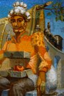Fragment of the painting \"Throne of Dali. Portrait of Salvador Dali\"