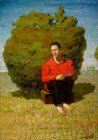 Self-portrait under a dogrose bush. 1995-2010.  137.2x96.5 can/oil