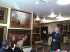 artist Andrey Mironov tells the audience about his new painting \"the Transfiguration of the Lord\". Art gallery of Andrei Mironov. At the meeting of the audience with the artist Alexei Akindinov \" Patterns in the horizon.\" April 14, 2018 Creative club