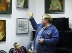 Алексей Акиндинов рассказывает о своих картинах. Захаровский краеведческий музей, открытие персональной выставки Алексея «Моя малая Родина», 2 июня 2016.