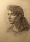 Портрет молодой девушки. Бумага, графитный карандаш. 61х43см, 1994г.с.