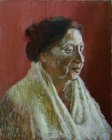 Портрет пожилой женщины в Оренбургском пуховом платке. 50х40 см, холст, масло. 1996 г.с.