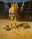 \"Champion\" - dedicated to the Soviet weightlifter Yuri Vlasov (full picture), 90x74 cm, oil on canvas, 1996-2021.