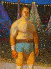 Фрагмент картины \"Чемпион\", посвящённой тяжелоатлету Юрию Власову. Холст, масло, 1996-2021 гг.