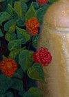 Fragment of the painting \"Rose fairy\", 70.3x52.4 cm, oil on canvas, 2021.