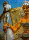 Fragment of the painting \"Throne of Dali. Portrait of Salvador Dali\"