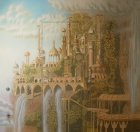 The work as a whole. Wall painting \" Elven city.\" Wall number 2 . 