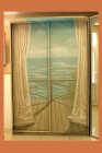 The balcony with a look at the sea -   the painting by acryl paints at the cupboard,   salon «Vazary», Dzerjinskogo st. Ryazan. 2007.