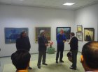 The honored artist of Russia – Vladimir Reshedko is awarded by the Diploma. At the left – to the right: The chairman of the board of the Ryazan office of the Union of artists of Russia, the Honored artist of Russia – Alexey Anisimov, 