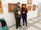 With poetess Yulia Odintsova. Opening of Alexey Akindinov\'s personal exhibition \"Ornamental Reality\". Art Gallery \"Prio-Vneshtorgbank\", Ryazan. 02/20/2023.