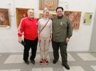 Artists: Vitaly Petrushov; Veronika Fedotova; Alexey Akindinov. Opening of Alexey\'s personal exhibition \"Ornamental Reality\". Art Gallery \"Prio-Vneshtorgbank\", Ryazan.
