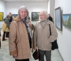 The artist Valentin Chavkin with the spouse – Aleksandra. At opening of the Spring 2015 exhibition devoted to the 70 anniversary of the Victory over fascism. Showroom of the Union of artists of Russia, Ryazan. April 23. Russia.