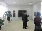 On an exposition. Pictures of artists, at the left - to the right, from above – down: A. Akindinov, A. Okonechnikov, A. Presnyakov, R. Hristolyubova. The Spring 2015 exhibition devoted to the 70 anniversary of the Victory over fascism. 