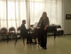 Musical performance: Marina Ovodkova (vocal), Evgeny Antipov (grand piano). At opening of the Spring 2015 exhibition devoted to the 70 anniversary of the Victory over fascism. 