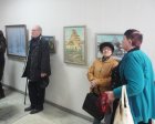 At opening of the Spring 2015 exhibition devoted to the 70 anniversary of the Victory over fascism. Showroom of the Union of artists of Russia, Ryazan. April 23. Russia.