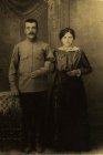 Vasily G. Akindinov with the spouse Klavdiya is the great-grandfather and Alexey Akindinov\'s great-grandmother in the area of the father. A photo – the second decade of the 20th century. Village of Pokrovka, Zakharovsky district, Ryazan region, RUSSI