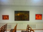 Экспозиция картин Алексея Акиндинова, слева – направо: «Нет», «Чернобыль. Последний день Припяти», «Гульба». Открытие персональной выставки Акиндинова «Узорочье». 
