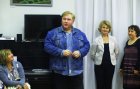 Alexey Akindinov tells about the pictures. Zakharovsky museum of local lore, opening of a personal exhibition of Alexey Akindinov \"My small Homeland\", on June 2, 2016, Ryazan region, Russia.